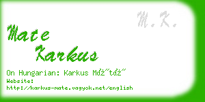 mate karkus business card